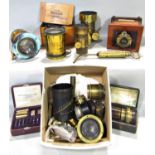 A collection of Victorian and other lenses, including the Stereoscopic portrait lens 6½ x 4¾, a Ross