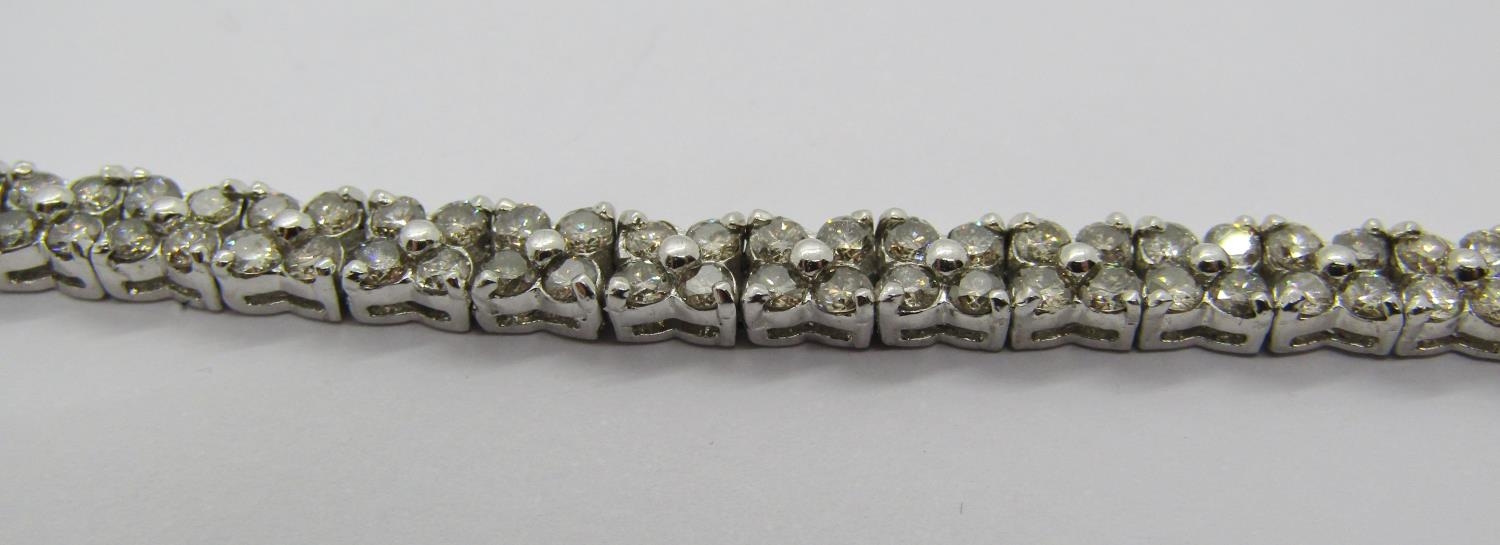 18k white gold diamond line bracelet, 5ct total approx, 17.3cm L approx, 13.3g - Image 4 of 4