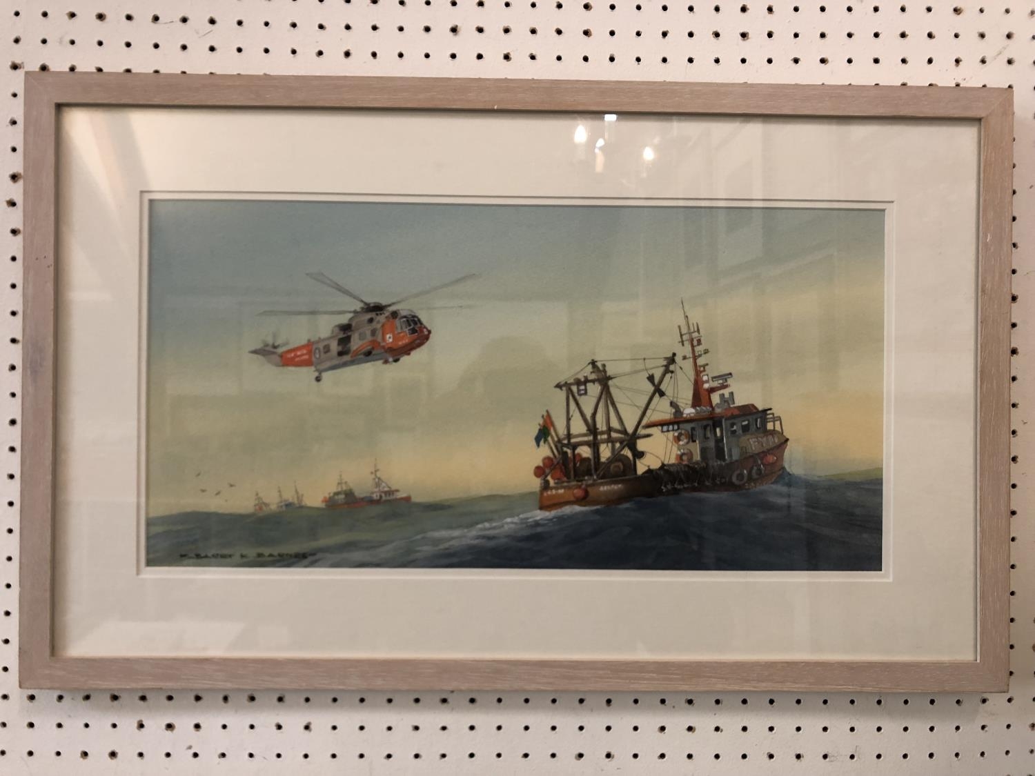 Barry K. Barnes - 'Westland Sea King', watercolour on paper, signed lower left, labelled verso, 25 x