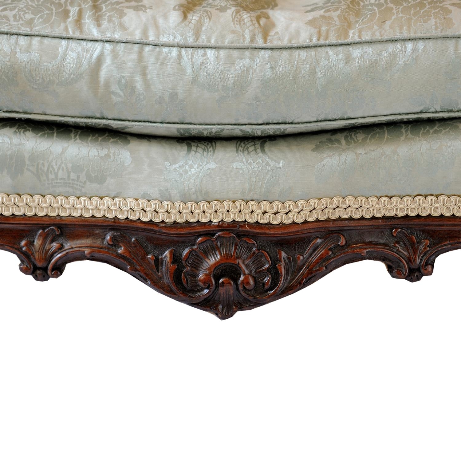 19th century open armchair, the carved show wood frame with shell, scroll and other detail, raised - Image 3 of 6