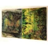 Sven Berlin (1911-1999) - Two abstract oil studies on board, one signed lower right, approx. 40 x 30