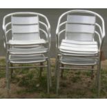 A set of six chrome framed dining or garden chairs