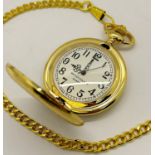 A Rolls Royce presentation watch, chain and key fob for 50 years service, in gold plate, with