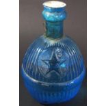 A Victorian Blue glass Hardens Star Hand Grenade fire extinguisher, 17cm high.