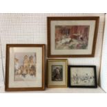 FOUR PRINTS: William Russell Flint (1880-1969) - two blindstamped 'WRF' prints, framed as a