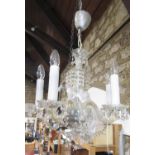 A five branch Regency style glass chandelier (af)