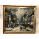 Burnett - Paris Street Scene (20th century), oil on canvas, signed lower right, 50 x 60 cm, framed