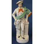 A large Staffordshire figure of Robert Burns, 40cm high approx
