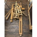 Nine Artist's Easels, different designs and sizes, mostly pine and beech wood, one bamboo (9)