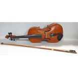 A Violin and bow with travel case.