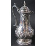 A Victorian silver coffee pot, London 1895, maker Harrison Brothers Howson, 25 cm high