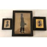 Three Silhouettes of Gentlemen (Late 18th/Early 19th century): One full-length paper-cut; one