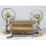 A Fowler’s Bottling Thermometer in it’s original box, a pair of Victorian brass Gothic wall sconces,
