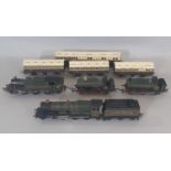 00 gauge model rail locomotives and coaches including Hornby 4-6-0 GWR 'Denbigh Castle' with tender,