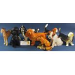 A collection of Cooper Craft and Melba ware models of dogs in various poses and various breeds, (