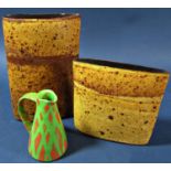 Two studio pottery ware vases by Joanna Constantinidis (1927-2000) both of compressed oviform