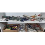 Model aircraft and motorbike collection including 8 WW2 fighter planes by Air Signature, all 1: