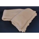Two bed throws by The White Company in knitted style, 100% wool, size 236 x 272cm (double) (2)