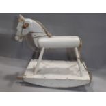 Vintage primitive painted rocking horse, together with a Mobo child's chair desk (2)