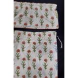 2 pairs lightweight cotton curtains in Laura Ashley 'Dandelion'- terracotta colour, lined with
