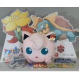 Collection of Pokemon cards, counters and rule books together with a large Pokemon soft toy, 2