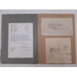 Two small pencil studies possibly by John Varley (1778-1842) with advisory letter from Christie's