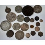 Victorian and other 19th century silver coinage, 105g and a 1797 cartwheel 2d