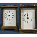Two simple old brass carriage clocks