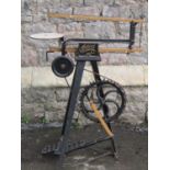 A vintage Hobbies A1 treadle operated fretsaw with cast iron frame