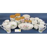 A collection of Portmeirion Botanic Garden china comprising tea pot, sugar bowl, tea cups and