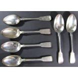 Six Georgian silver serving spoons, London 1829, maker John Henry and Charles Lias, 14.6oz approx