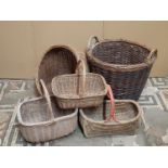 A collection of wicker baskets of various size, design and purpose