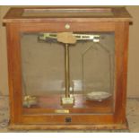 Vintage cased set of laboratory scales, labelled Philip Harris Ltd Birmingham