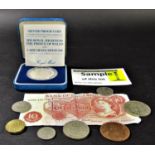 Unsorted English and continental currency nickel and bronze 20th century, two kilos approx, 2 x 10/-