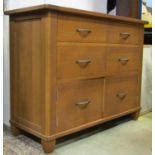 A good quality contemporary medium oak dresser, the front elevation fitted with an arrangement of