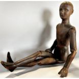 A 19th century pine articulated lay figure circa mid 1800’s. 50.5cm tall