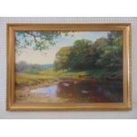 D. A. Hellis (Contemporary) - River Scene, oil on canvas, signed lower right, 51 x 76 cm, framed