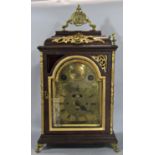 18th century Austrian bracket clock by Antony Moltza of Vienna with broken brass arched dial, the