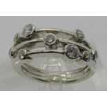 White metal diamond bubble ring, possibly by Boodles in the 'Radiance' style, largest pair of