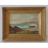 David James (1853-1904) - 'Low Tide, St. Brides Bay, South Wales' (1888), oil on canvas, artist's