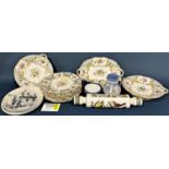 A mixed collection china wares to include Copeland china with floral and gilt decoration