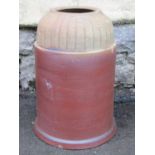 A partial mat glazed terracotta forcing pot, 45cm high