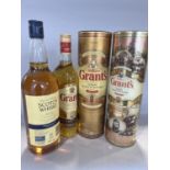 Three bottles of Grants Scotch Whisky, and a bottle Special Reserve Whisky (3)