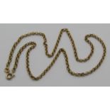 9ct belcher link chain necklace, 8.4g