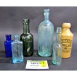 A quantity of vintage beer bottles, medicine bottles, chemists bottles, etc