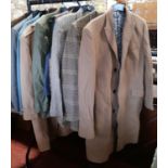 Collection of men's clothing including a full length woollen camel coat by Austin Reed 42R, 4