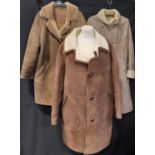 3 sheepskin coats comprising womens coats by Morlands size 38 and by European High Fashion (no