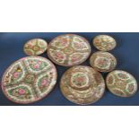 Group of Eleven Chinese Porcelain Items: including a large hexagonal famille rose jar with cover,
