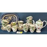A mixed collection of china wares to include Grosvenor Rutland teapot, milk jug, sugar bowl, slop