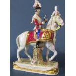 A Scheibe-Alsbach Garde Imperiale figure of a Cavalier with drums on horseback